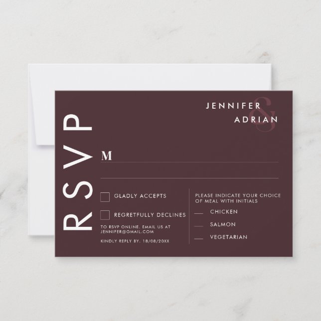 Minimalist Wedding RSVP Cards (Front)