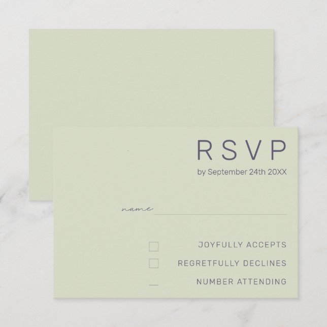 Minimalist Wedding RSVP Cards (Front/Back)