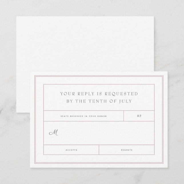 Minimalist Wedding RSVP Invite Response Card K108 (Front/Back)