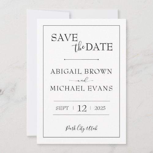 Minimalist Wedding Save the Date