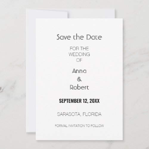 Minimalist Wedding Save the Date