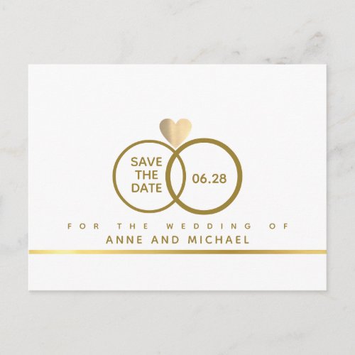 minimalist wedding SAVE THE DATE Announcement Postcard