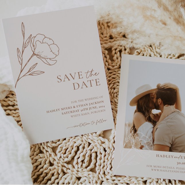 Minimalist Wedding Save the Date Botanical Boho (Creator Uploaded)