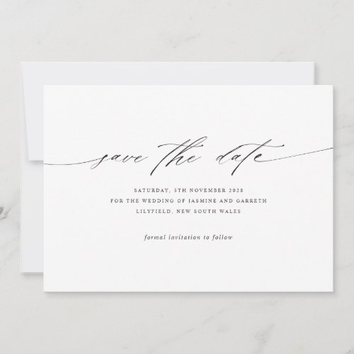 Minimalist Wedding Save The Date Card
