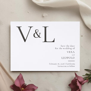 Minimalist Wedding Save the Date Letterpress Card