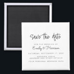 Minimalist Wedding Save the Date Magnet<br><div class="desc">A simple wedding save the date magnet. Personalize this minimalist black and white wedding announcement design to have your personal details and message.</div>
