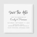 Minimalist Wedding Save the Date Magnet<br><div class="desc">A simple wedding save the date magnet. Personalize this minimalist black and white wedding announcement design to have your personal details and message.</div>