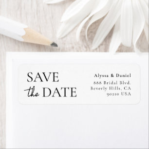 Minimalist Wedding Save the Date Return address Label