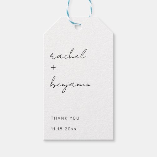 Minimalist Wedding Script Modern Simple Typograph Gift Tags