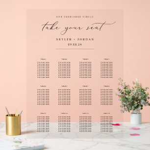 Minimalist Wedding Seating Chart Acrylic Sign