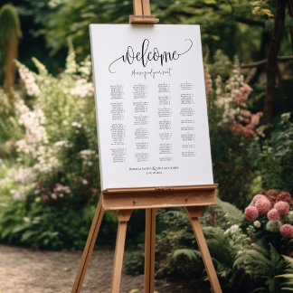 Minimalist Wedding Seating Chart - Alphabetical Foam Board