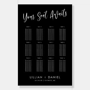 Minimalist Wedding Seating Chart and Welcome Sign