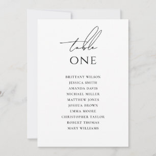Minimalist Wedding Seating Chart   Elegant Simple  Invitation