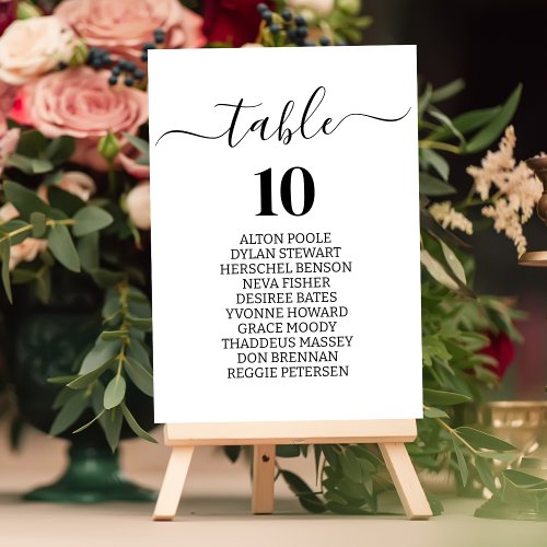 Minimalist Wedding Seating Chart Plan Wedding Table Number