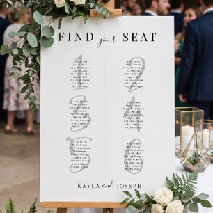 Minimalist Wedding Seating Chart Sign Board