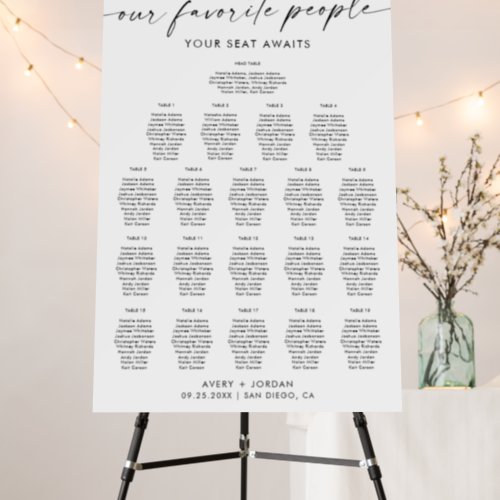 Minimalist Wedding Seating Chart Sign Modern Sign