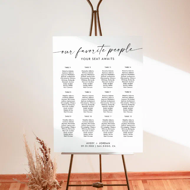 Minimalist Wedding Seating Chart Sign, Modern Sign | Zazzle