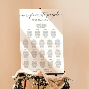 Minimalist Wedding Seating Chart Sign, Modern Sign