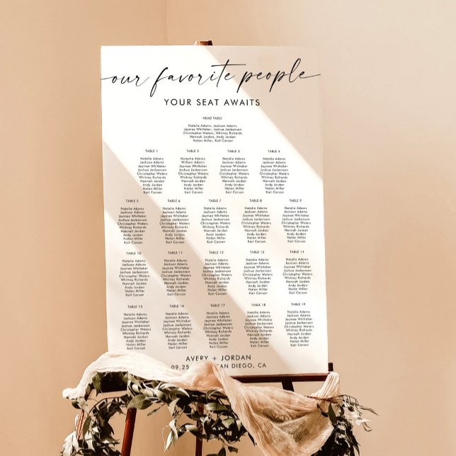 Minimalist Wedding Seating Chart Sign, Modern Sign (Creator Uploaded)