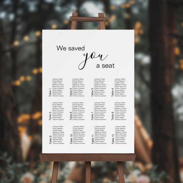Minimalist Wedding Seating Chart Template Foam Board (Creator Uploaded)