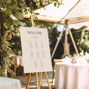 Minimalist Wedding Seating Plan (8) Soft Latte Poster