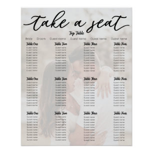 Minimalist Wedding Seating Plan Template Poster