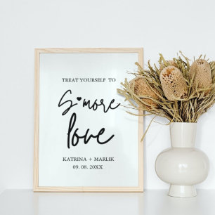 Minimalist wedding s'more love station sign