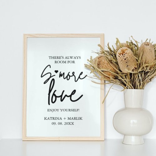  Minimalist wedding smore love station sign