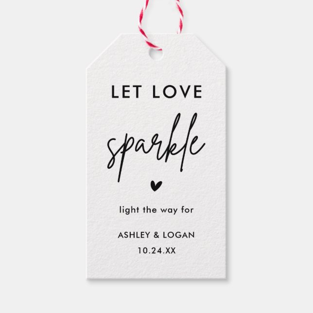Minimalist Wedding Sparkler Send Off Favor Tags (Front)