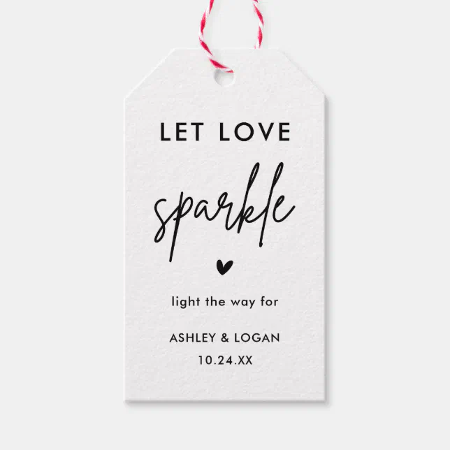 Send Off Sticker Minimalist Wedding Sparkler Send Off Favor Tags | Zazzle