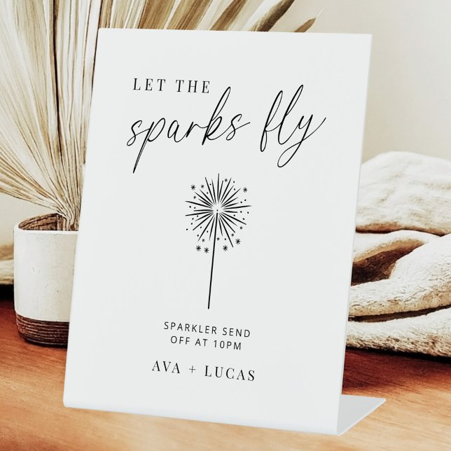 Minimalist Wedding Sparkler Send Off Pedestal Sign (Creator Uploaded)