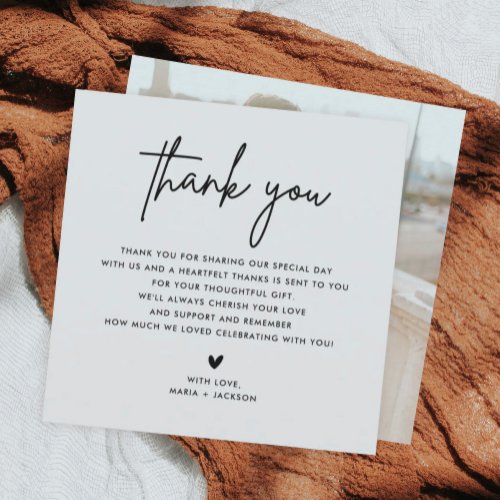 Minimalist Wedding Square Thank You Cards