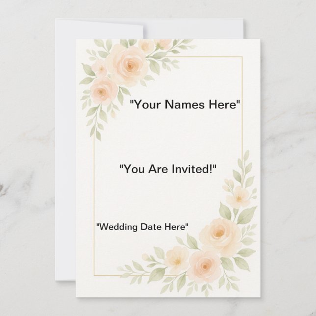 Minimalist Wedding Stationery Invitation (Front)