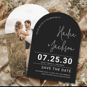 Minimalist Wedding Stylish Clean Simple Arch Save The Date