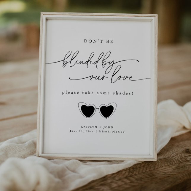 Minimalist Wedding Sunglasses Favor Sign (Creator Uploaded)