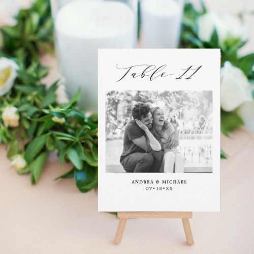 Minimalist Wedding Table 11 Number  Pictures Card