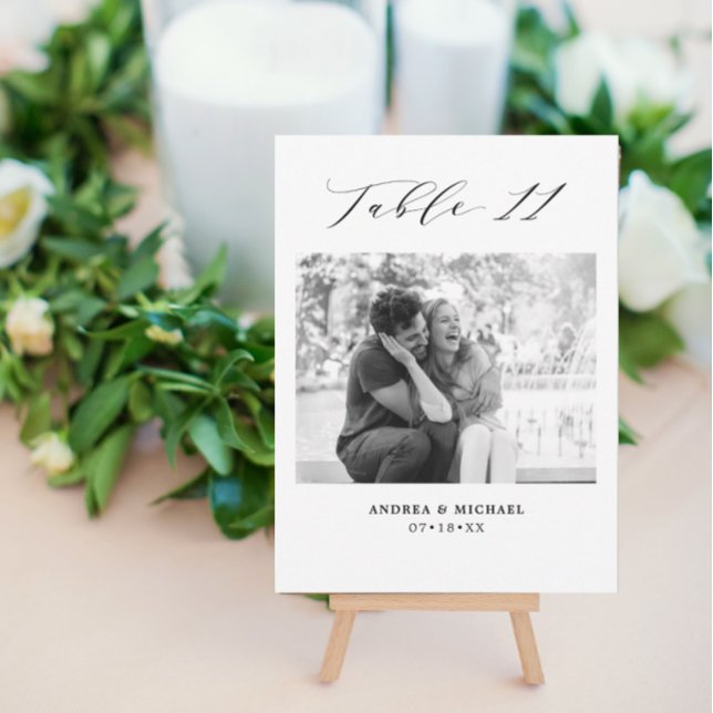 Minimalist Wedding Table 11 Number & Pictures Card (Creator Uploaded)