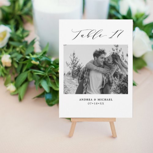 Minimalist Wedding Table 17 Number  Pictures Card