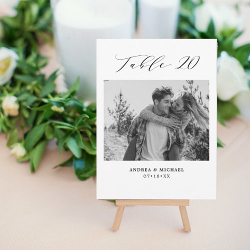Minimalist Wedding Table 20 Number  Pictures Card