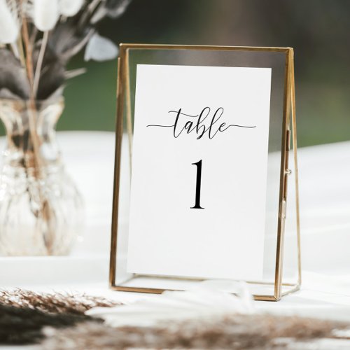 Minimalist Wedding Table Number Card