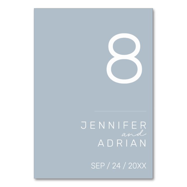 Minimalist Wedding Table Number - Customizable (Front)