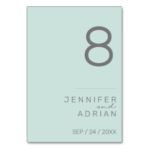 Minimalist Wedding Table Number - Customizable