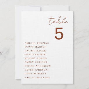 Minimalist Wedding Table Seating Card