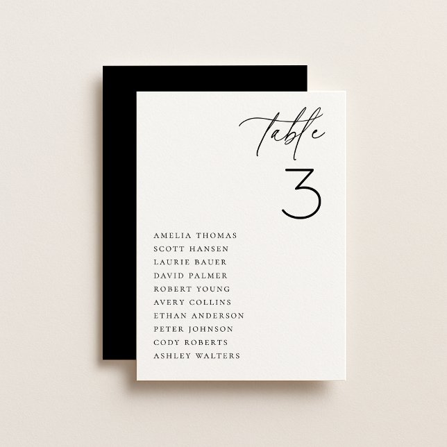 Minimalist Wedding Table Seating Card (Creator Uploaded)