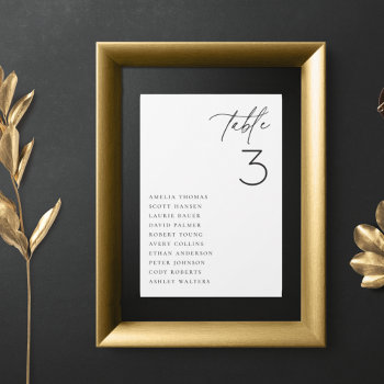 Minimalist Wedding Table Seating Card by PoshPaperCo at Zazzle