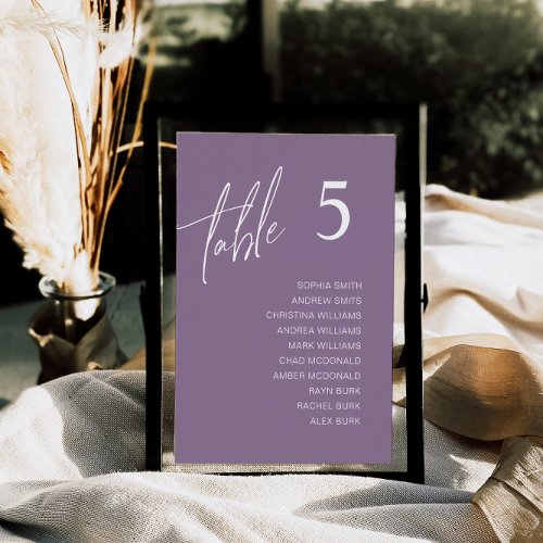 Minimalist Wedding Table Seating Chart Cards