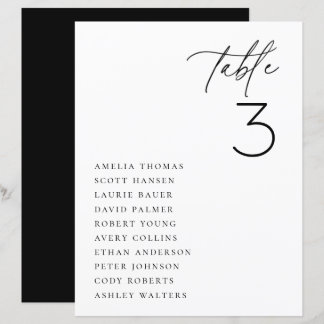 Minimalist Wedding Table Seating Print