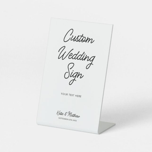 Minimalist Wedding Table Sign  (Front)