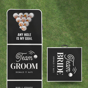 Minimalist Wedding Team Bride Groom Party Game Beer Pong Table