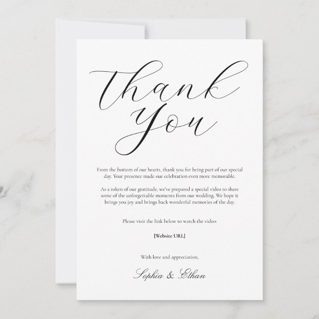 Minimalist Wedding Thank You Card (Front)